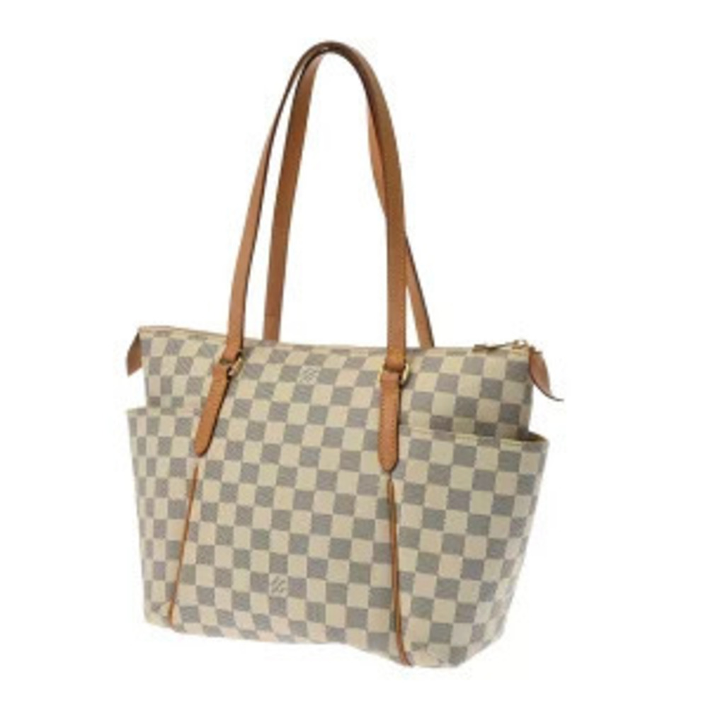Louis Vuitton Tote Damier White White Totally Bag Canvas Azur